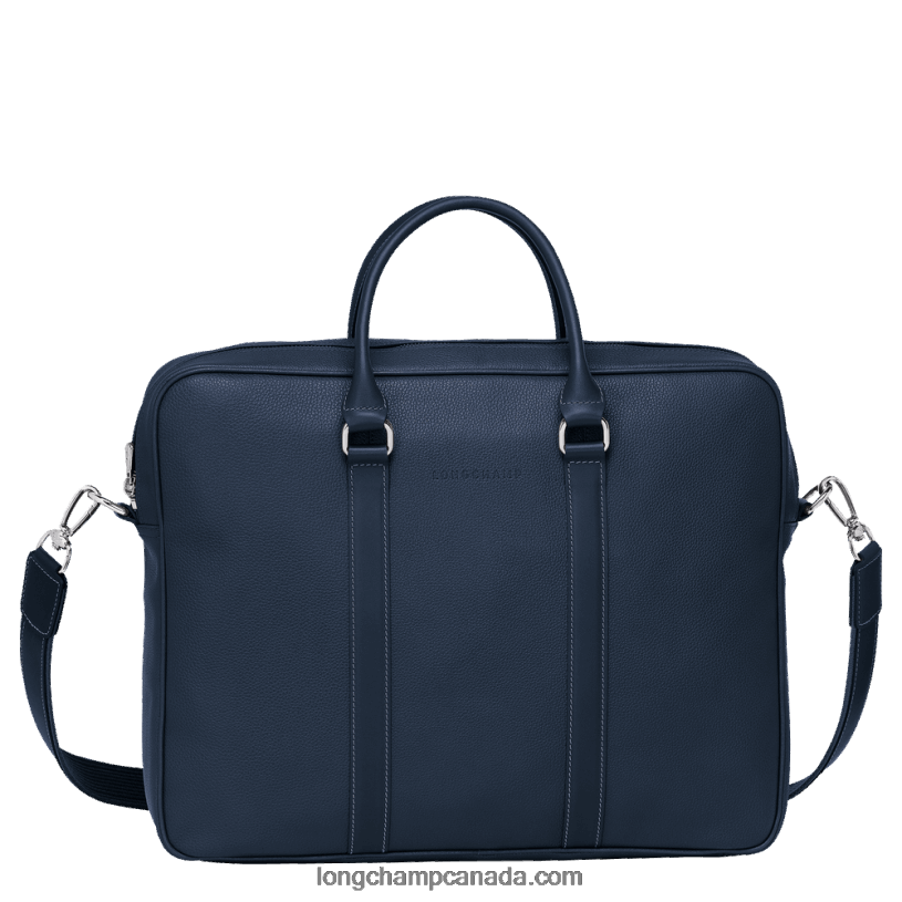 Longchamp Le Foulonne Briefcase M VJ2H41101 Navy