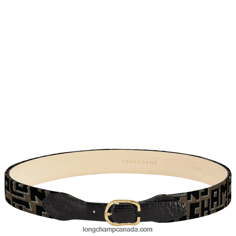 Longchamp 1980 Ladies' belt VJ2H4930 Taupe/Black