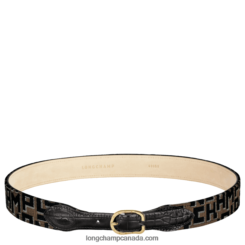 Longchamp 1980 Ladies's Belt VJ2H4931 Taupe/Black