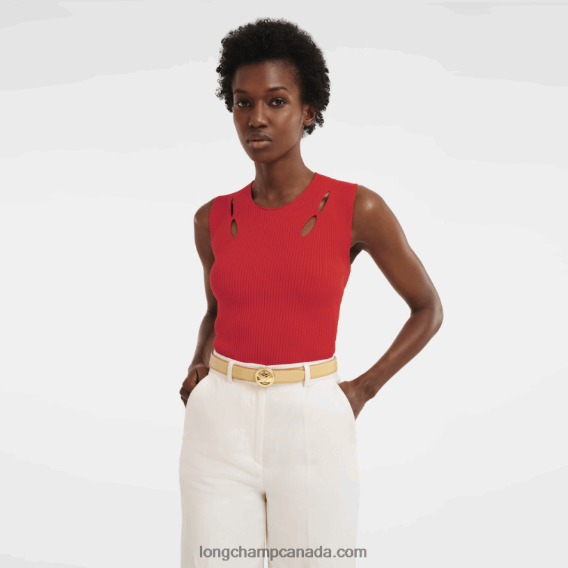 Longchamp Box Trot Ladie\'s belt VJ2H4939 Vegetal/Black