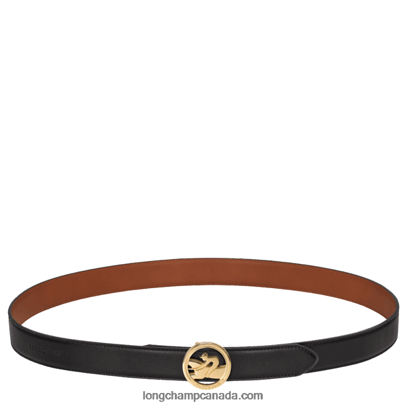 Longchamp Box Trot Ladies' belt VJ2H4940 Black/Cognac