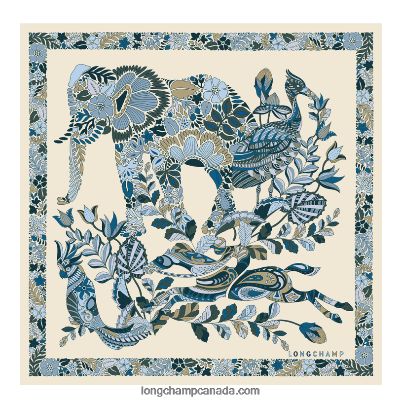 Longchamp Spring/Summer 2023 Collection Silk scarf 50 VJ2H41005 Slate