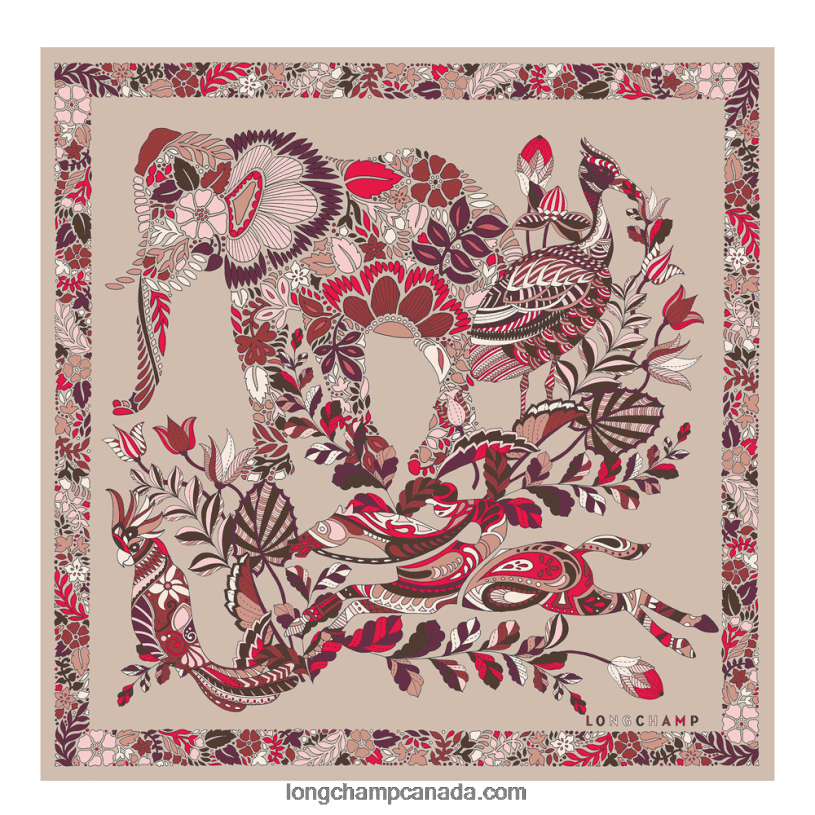 Longchamp Spring/Summer 2023 Collection Silk scarf 50 VJ2H41008 Blush