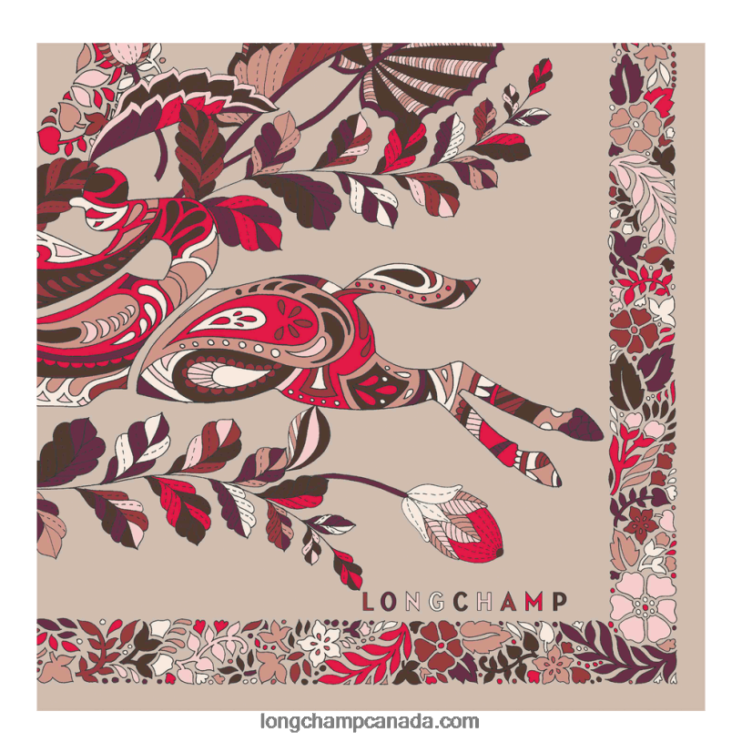 Longchamp Spring/Summer 2023 Collection Silk scarf 50 VJ2H41008 Blush