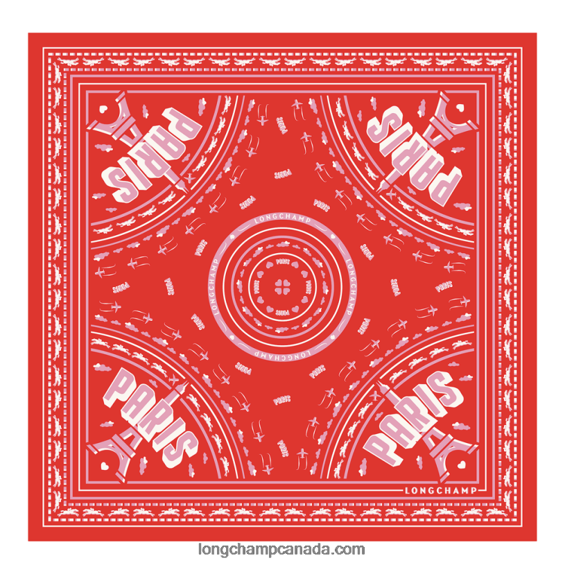 Longchamp Spring/Summer 2023 Collection Silk scarf 50 VJ2H41016 Orange