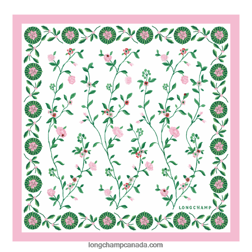 Longchamp Spring/Summer 2023 Collection Silk scarf 50 VJ2H41018 Pink