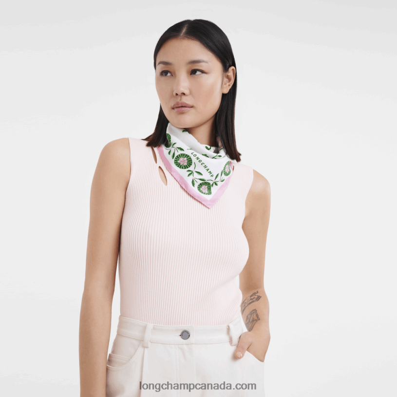Longchamp Spring/Summer 2023 Collection Silk scarf 50 VJ2H41018 Pink