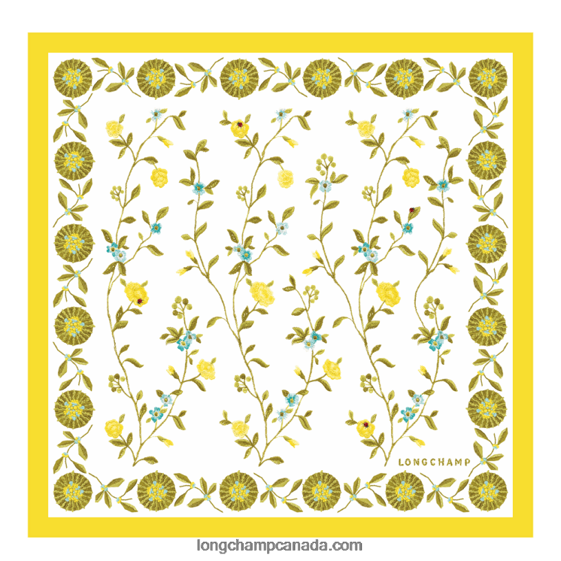 Longchamp Spring/Summer 2023 Collection Silk scarf 50 VJ2H41019 Lemon