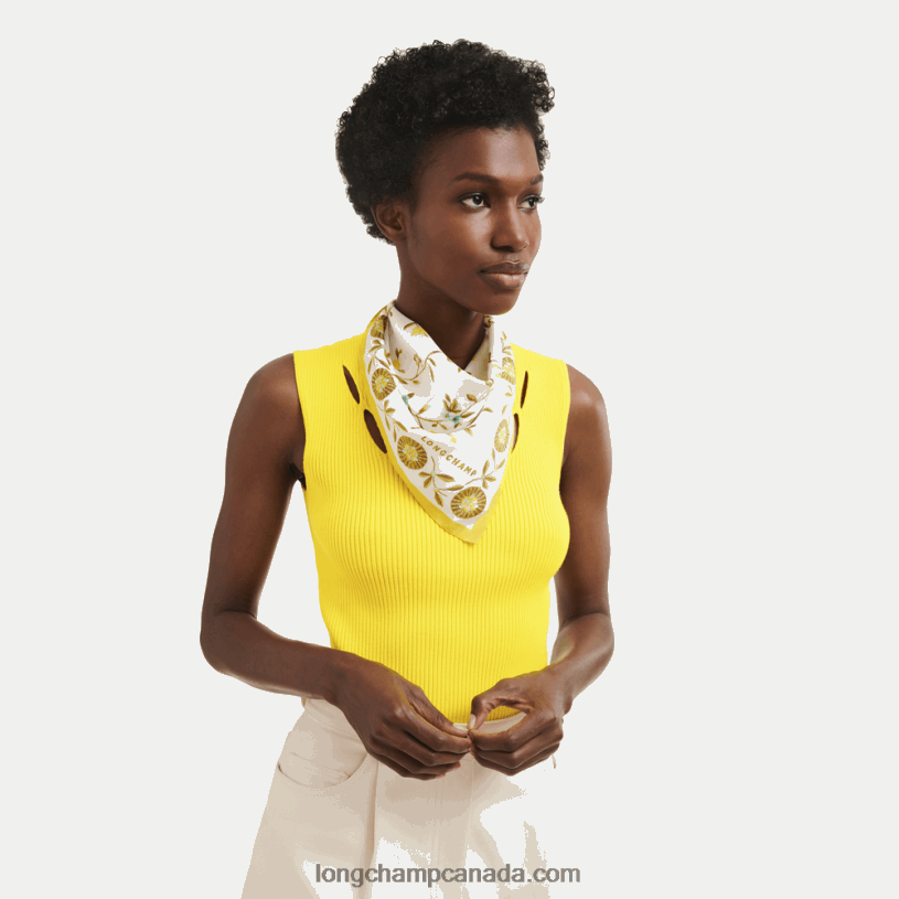 Longchamp Spring/Summer 2023 Collection Silk scarf 50 VJ2H41019 Lemon