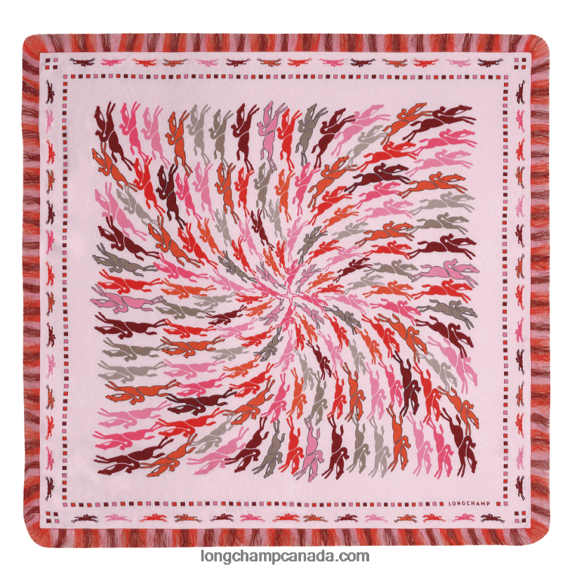 Longchamp Spring/Summer 2023 Collection Silk scarf 70 VJ2H41028 Pink