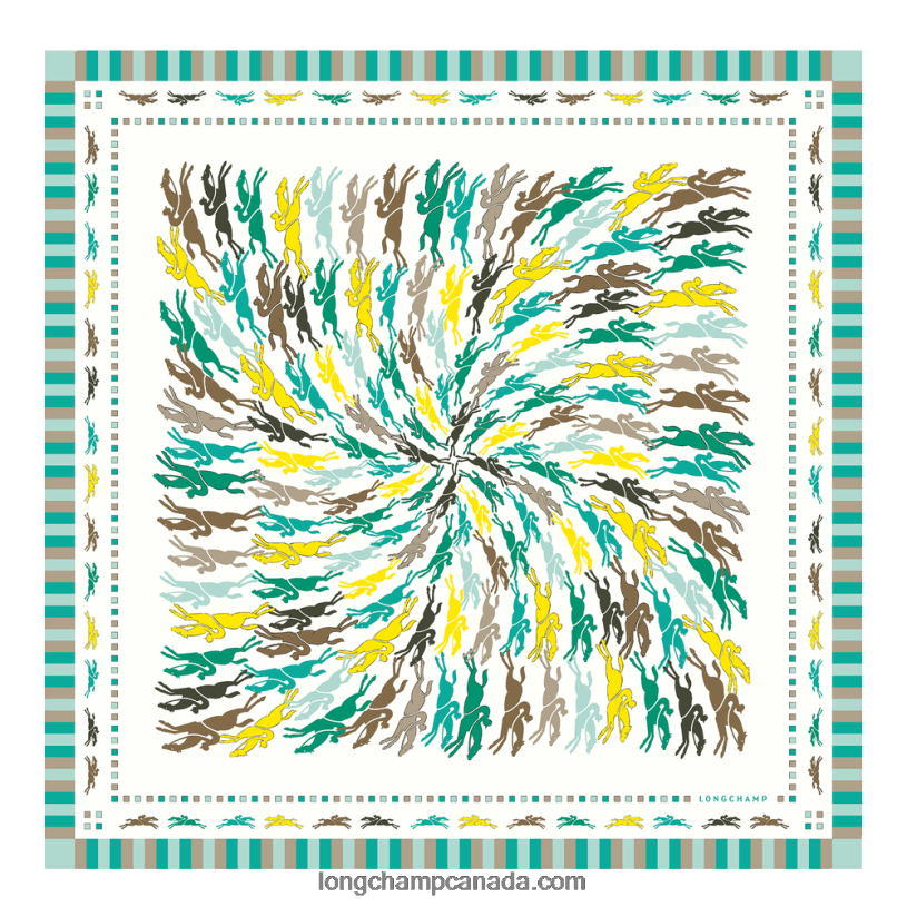 Longchamp Spring/Summer 2023 Collection Silk scarf 70 VJ2H41029 Turquoise