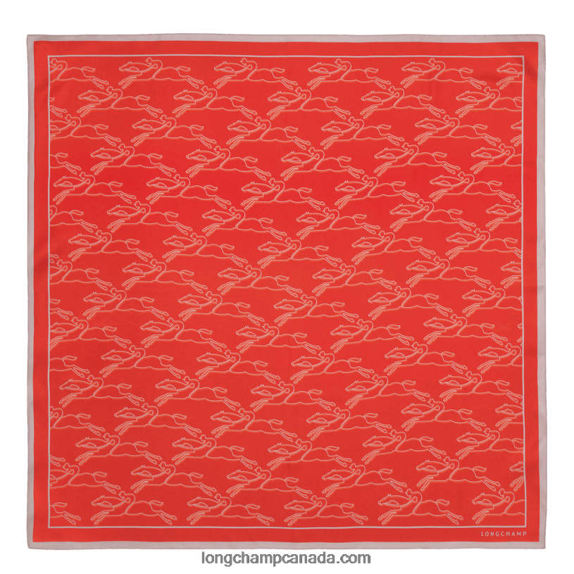 Longchamp Spring/Summer 2023 Collection Silk scarf 70 VJ2H41030 Orange