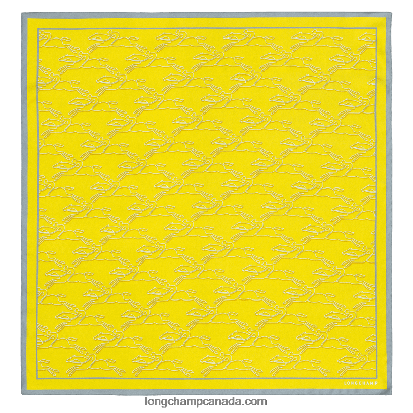 Longchamp Spring/Summer 2023 Collection Silk scarf 70 VJ2H41031 Lemon