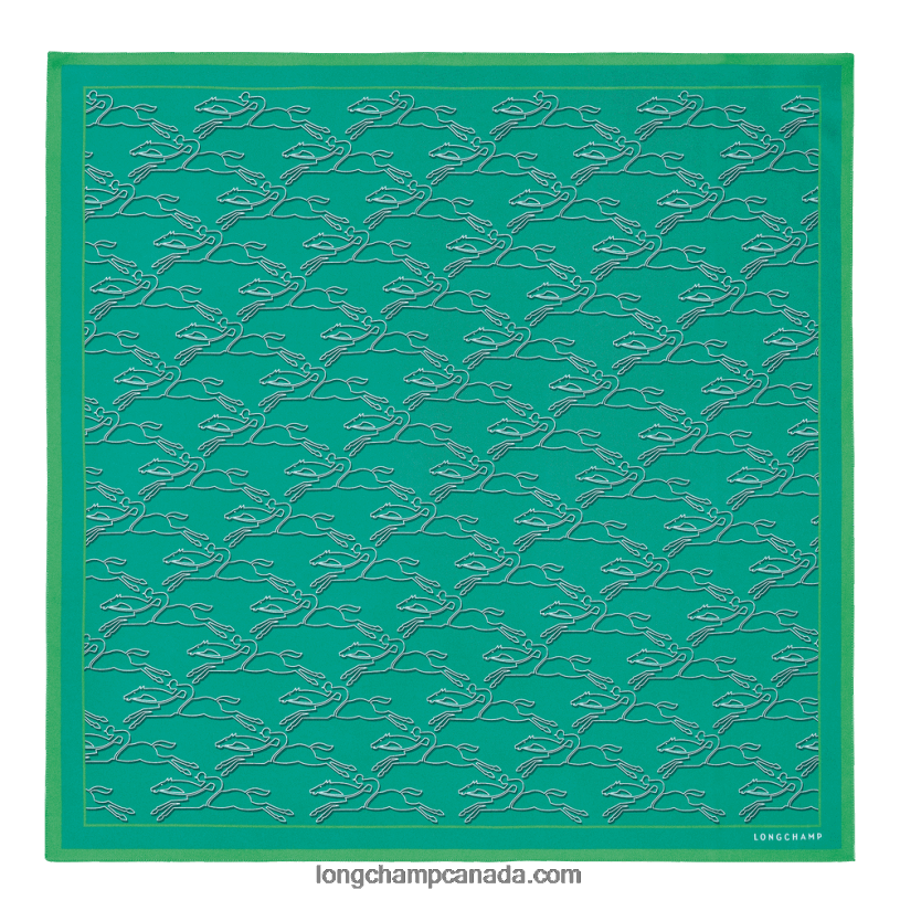 Longchamp Spring/Summer 2023 Collection Silk scarf 70 VJ2H41032 Turquoise