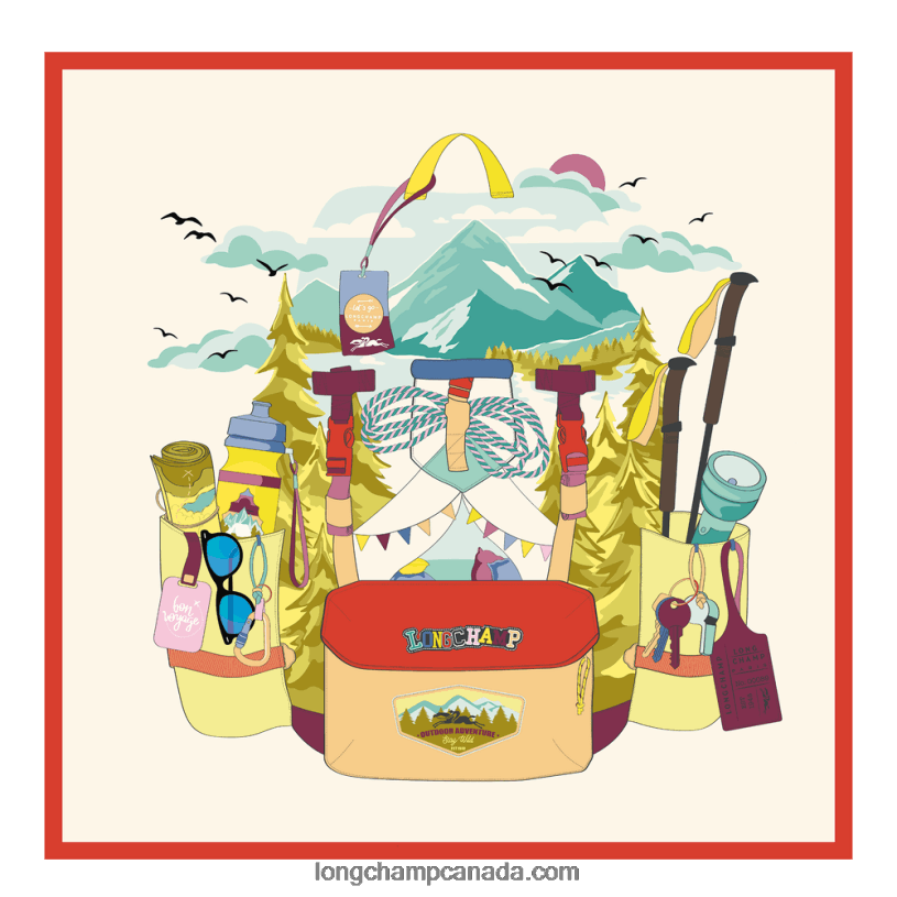 Longchamp Spring/Summer 2023 Collection Silk scarf 70 VJ2H41033 Orange