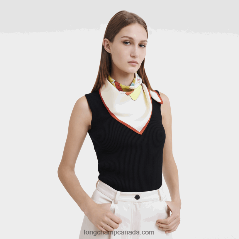 Longchamp Spring/Summer 2023 Collection Silk scarf 70 VJ2H41033 Orange