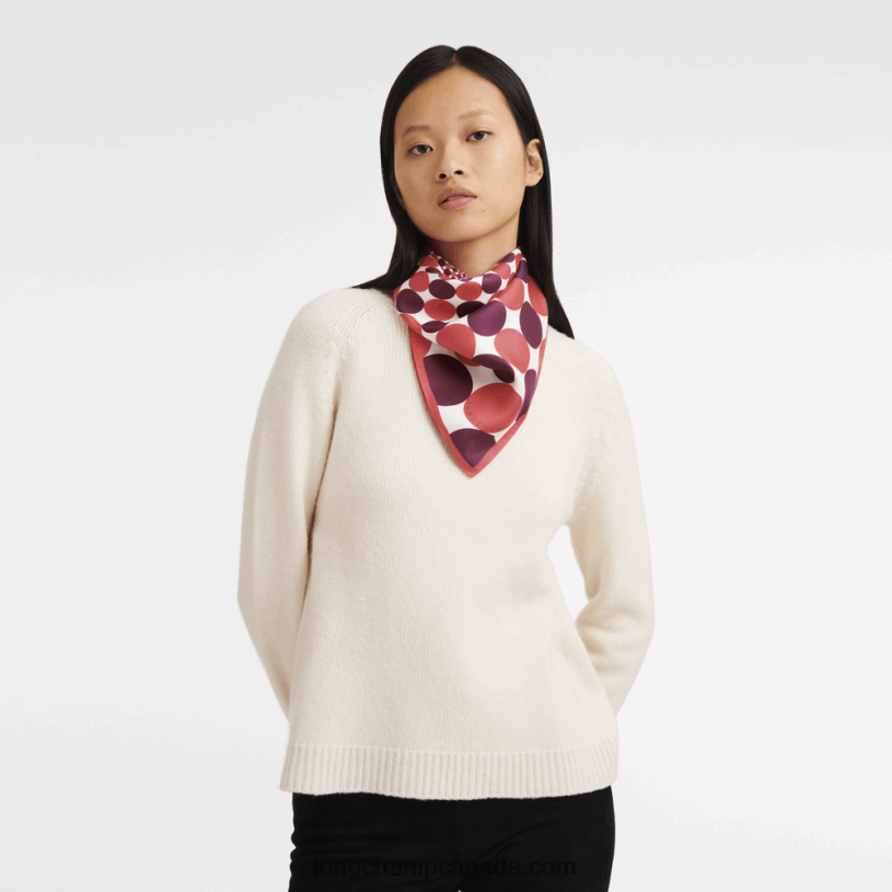 Longchamp Spring/Summer 2023 Collection Silk scarf 70 VJ2H41035 Fuchsia