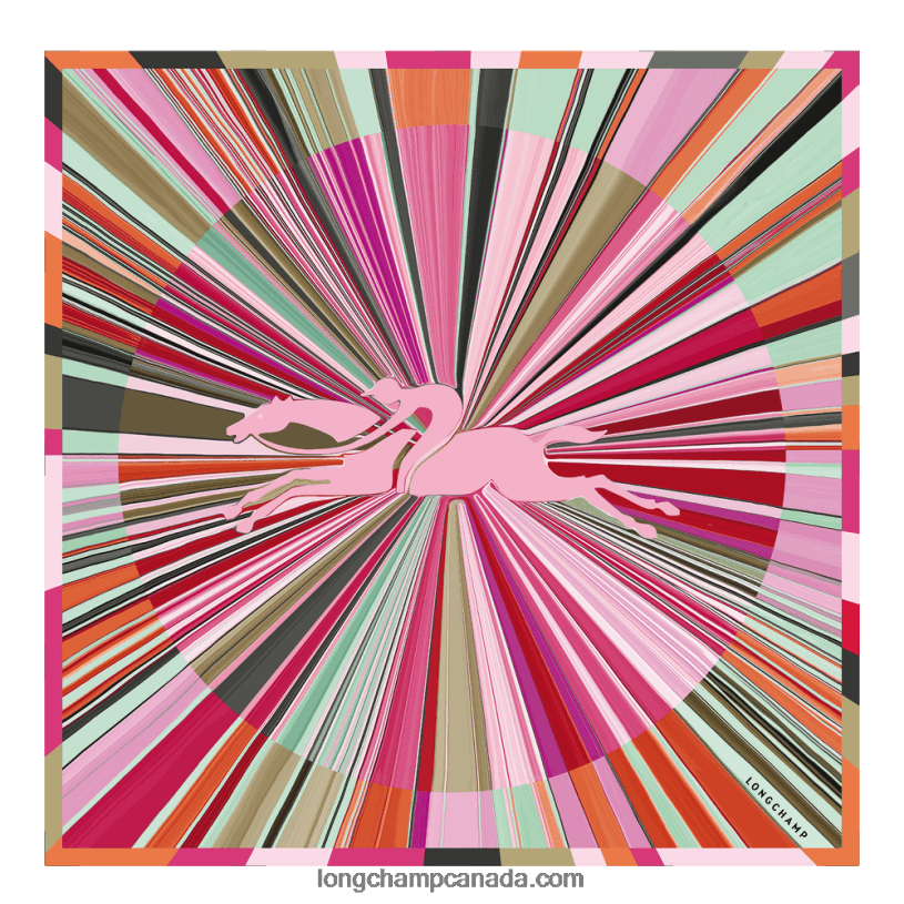 Longchamp Spring/Summer 2023 Collection Silk scarf 70 VJ2H41037 Fuchsia