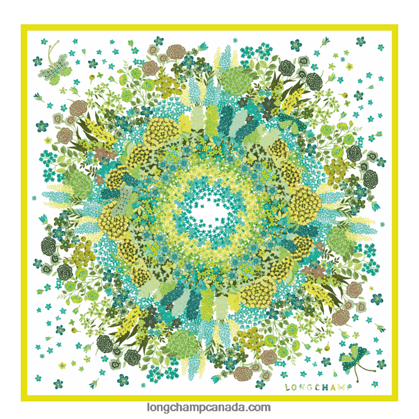 Longchamp Spring/Summer 2023 Collection Silk scarf 90 VJ2H41040 Lemon