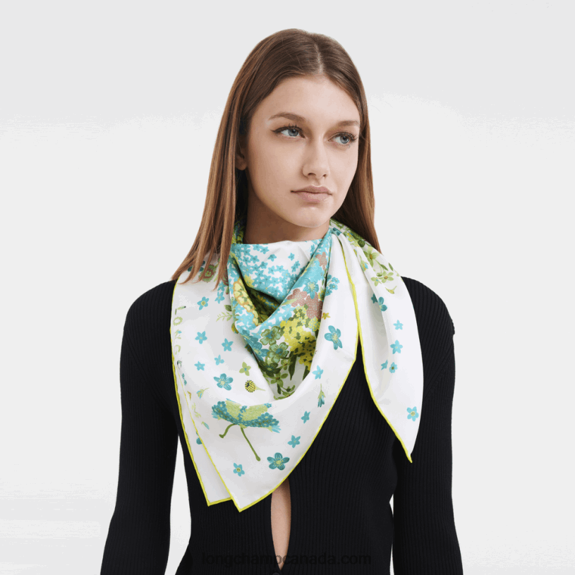 Longchamp Spring/Summer 2023 Collection Silk scarf 90 VJ2H41040 Lemon