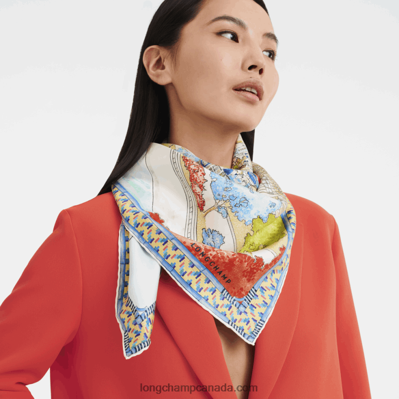 Longchamp Spring/Summer 2023 Collection Silk scarf 90 VJ2H41043 Blue