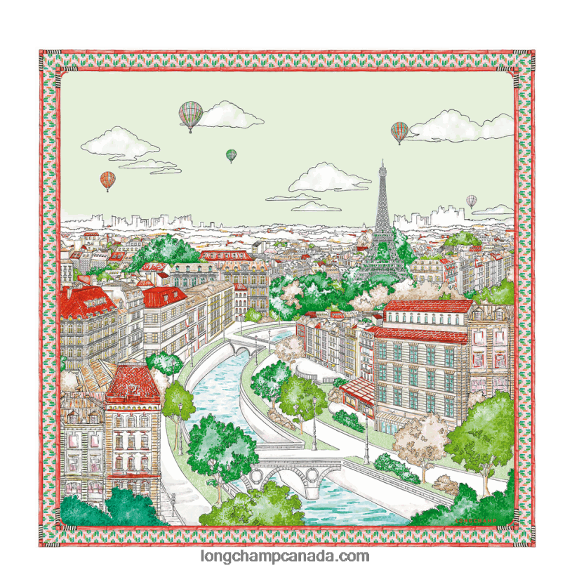 Longchamp Spring/Summer 2023 Collection Silk scarf 90 VJ2H41044 Orange