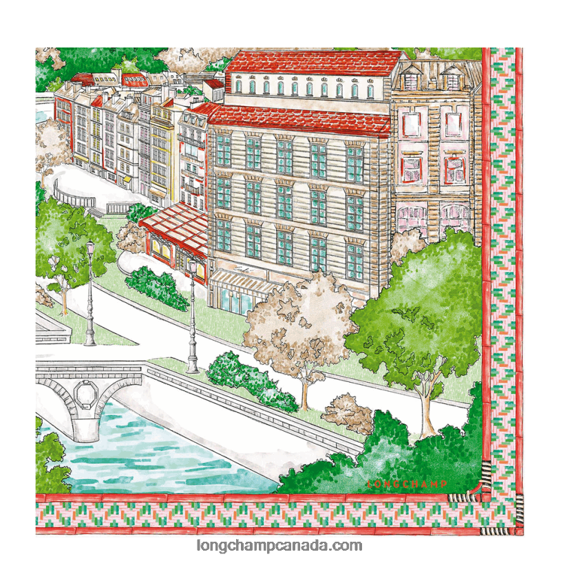 Longchamp Spring/Summer 2023 Collection Silk scarf 90 VJ2H41044 Orange