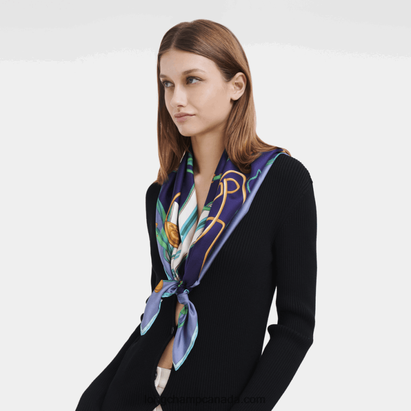 Longchamp Spring/Summer 2023 Collection Silk scarf 90 VJ2H41046 Slate