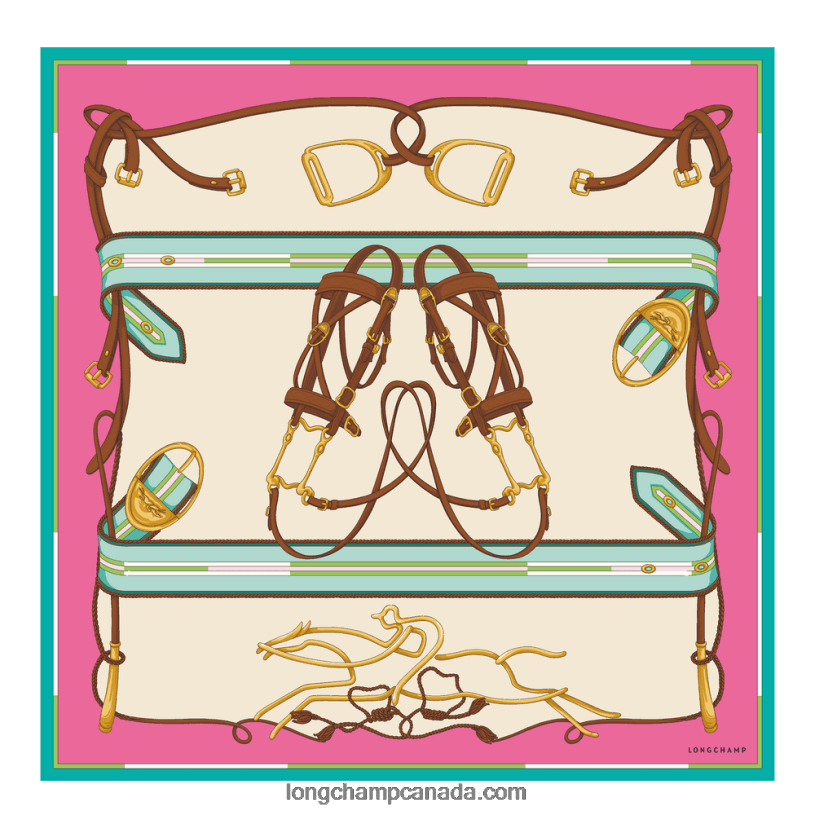 Longchamp Spring/Summer 2023 Collection Silk scarf 90 VJ2H41047 Fuchsia