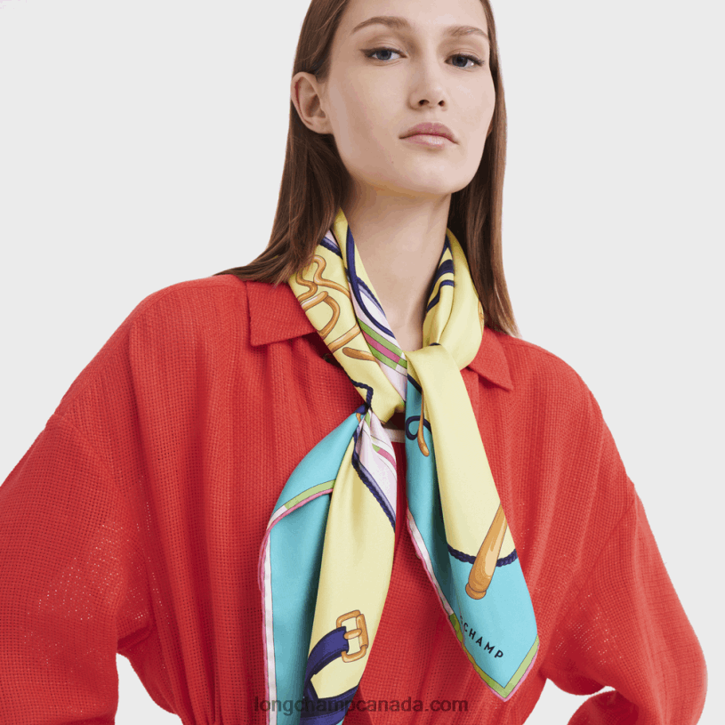 Longchamp Spring/Summer 2023 Collection Silk scarf 90 VJ2H41048 Turquoise