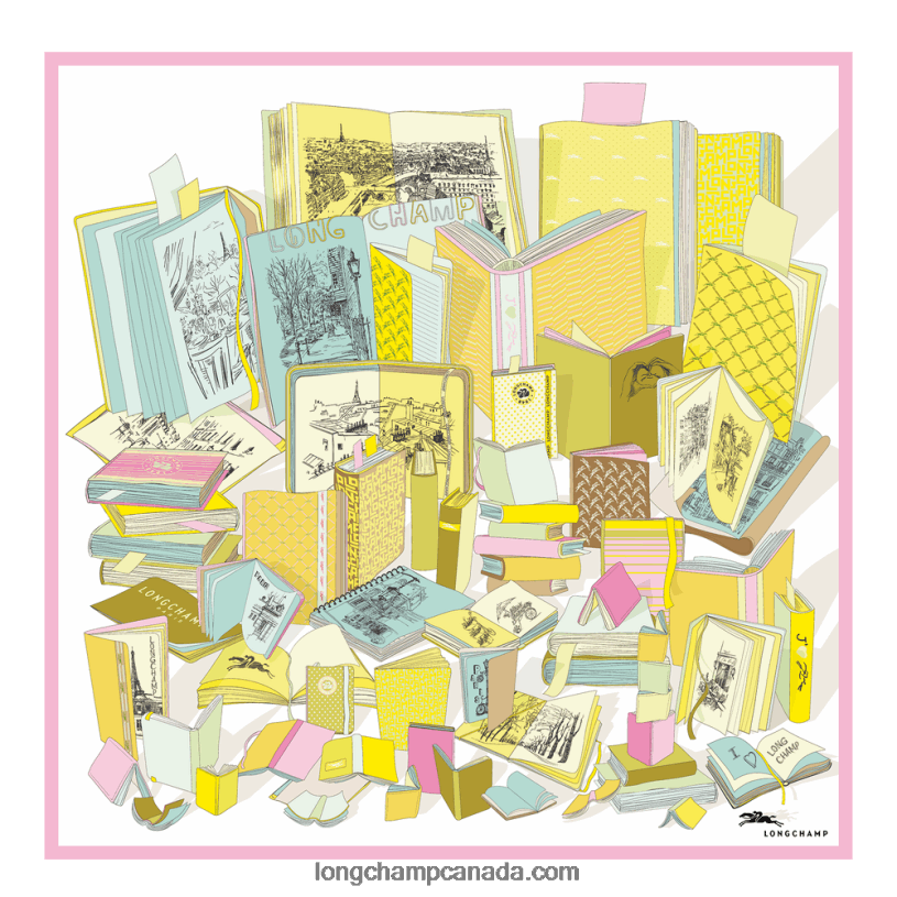 Longchamp Spring/Summer 2023 Collection Silk scarf 90 VJ2H41050 Lemon