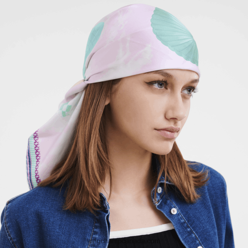 Longchamp Spring/Summer 2023 Collection Silk scarf 90 VJ2H41052 Pink