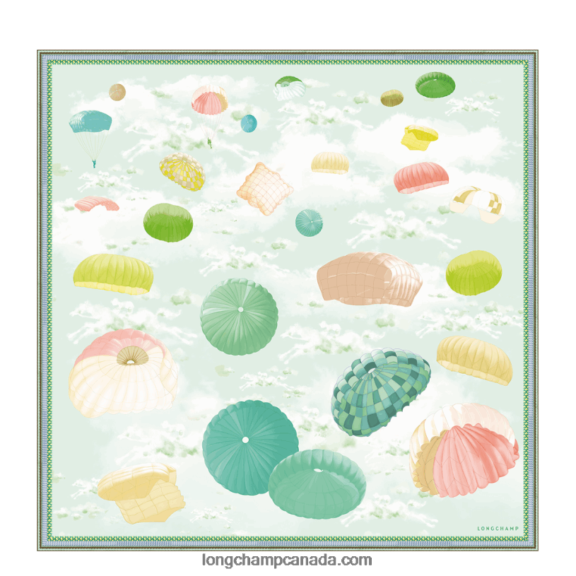 Longchamp Spring/Summer 2023 Collection Silk scarf 90 VJ2H41053 Sky Blue