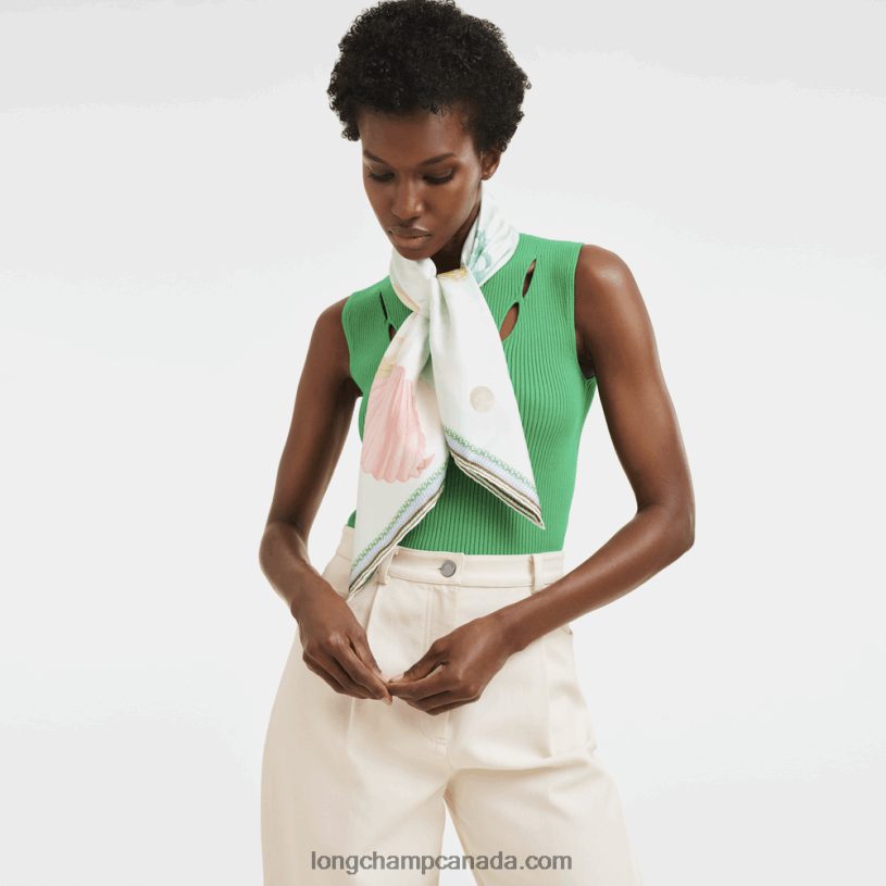 Longchamp Spring/Summer 2023 Collection Silk scarf 90 VJ2H41053 Sky Blue