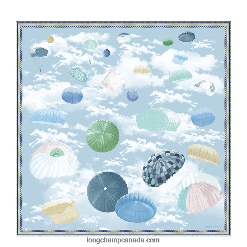 Longchamp Spring/Summer 2023 Collection Silk scarf 90 VJ2H41054 Slate