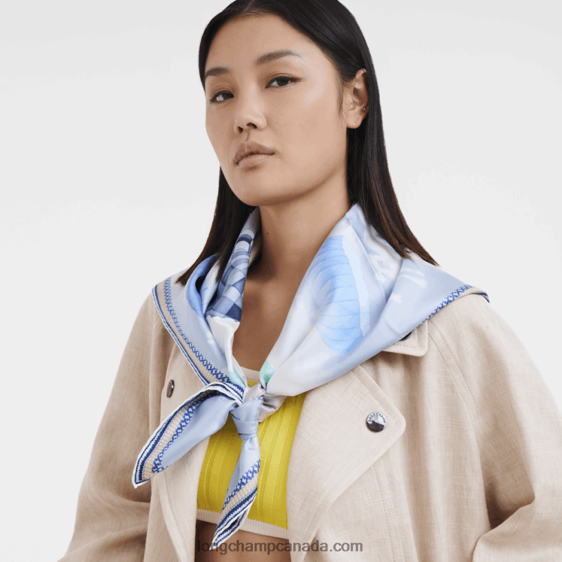 Longchamp Spring/Summer 2023 Collection Silk scarf 90 VJ2H41054 Slate