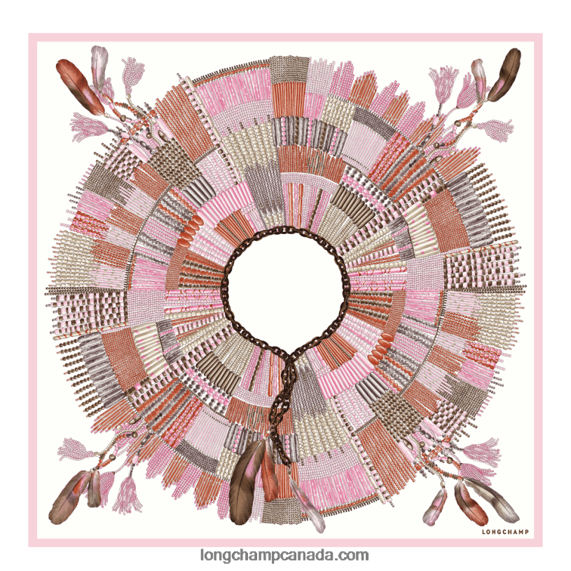Longchamp Spring/Summer 2023 Collection Silk scarf 90 VJ2H41059 Pink