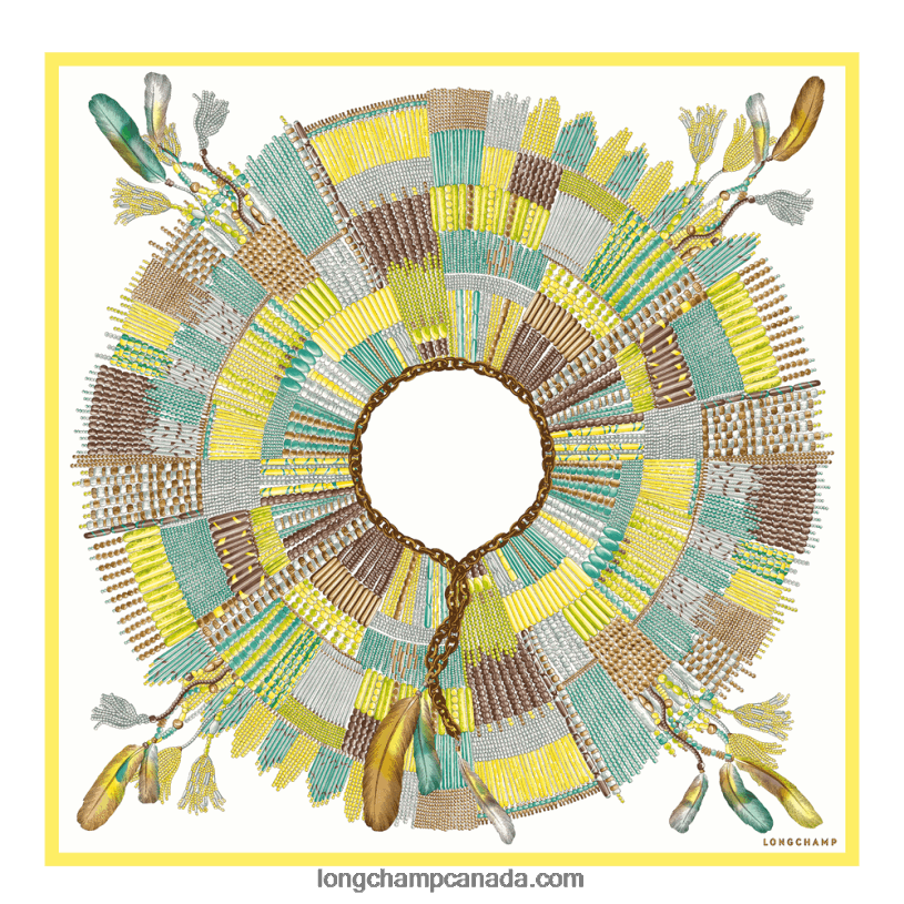 Longchamp Spring/Summer 2023 Collection Silk scarf 90 VJ2H41060 Lemon