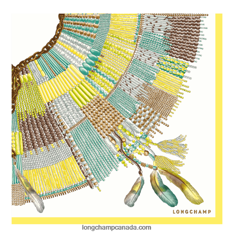 Longchamp Spring/Summer 2023 Collection Silk scarf 90 VJ2H41060 Lemon