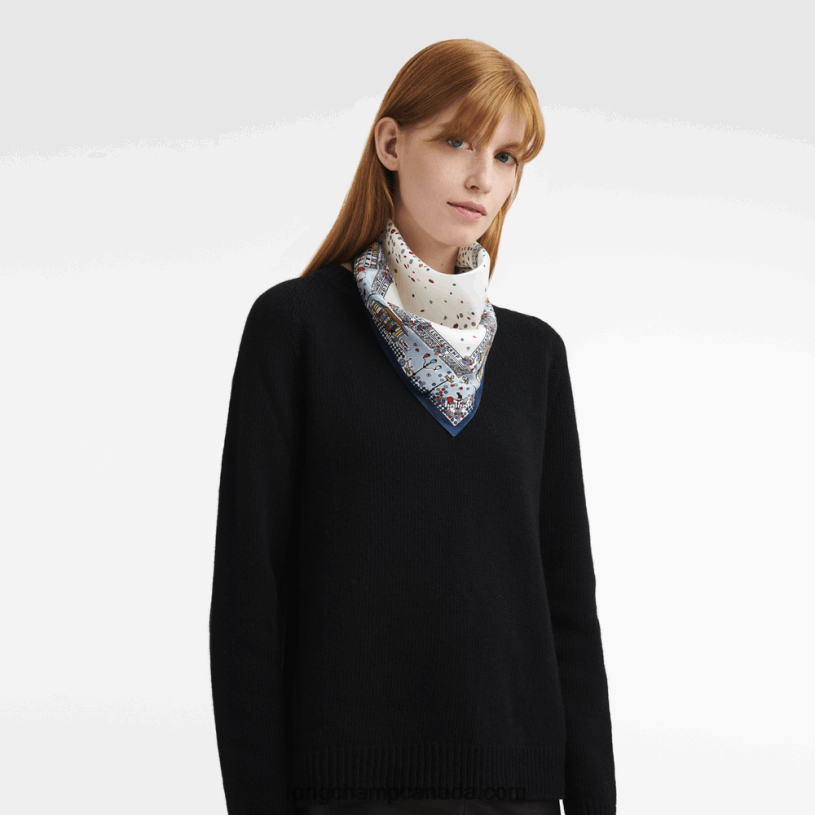 Longchamp Spring/Summer 2023 Collection Silk scarf VJ2H41009 Navy