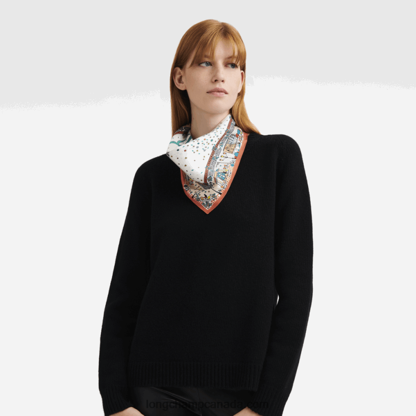 Longchamp Spring/Summer 2023 Collection Silk scarf VJ2H41010 Orange