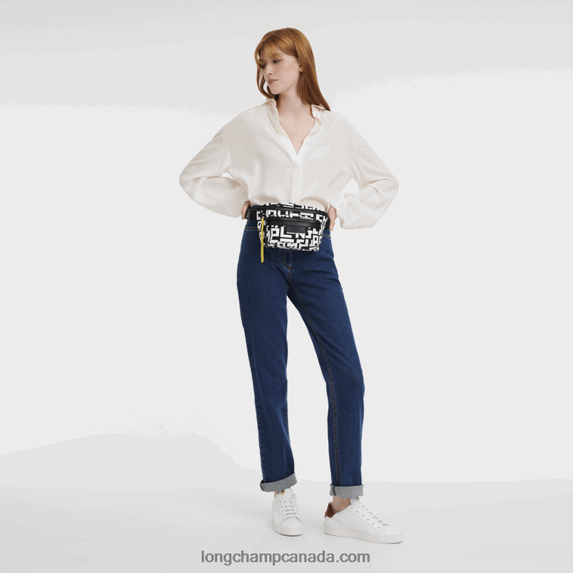 Longchamp Le Pliage LGP Belt bag M VJ2H4455 Black/White