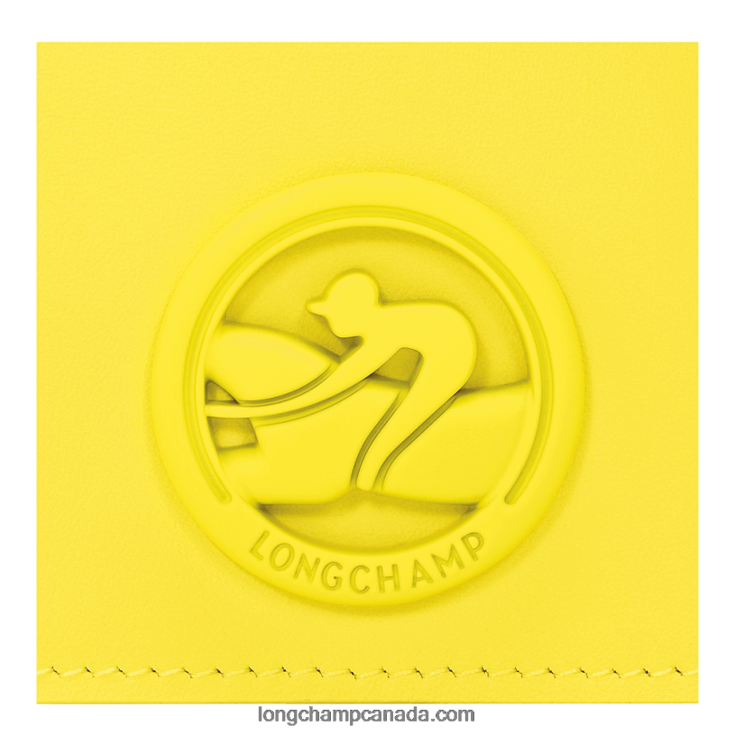 Longchamp Box Trot Coin purse with leather lace VJ2H4514 Lemon