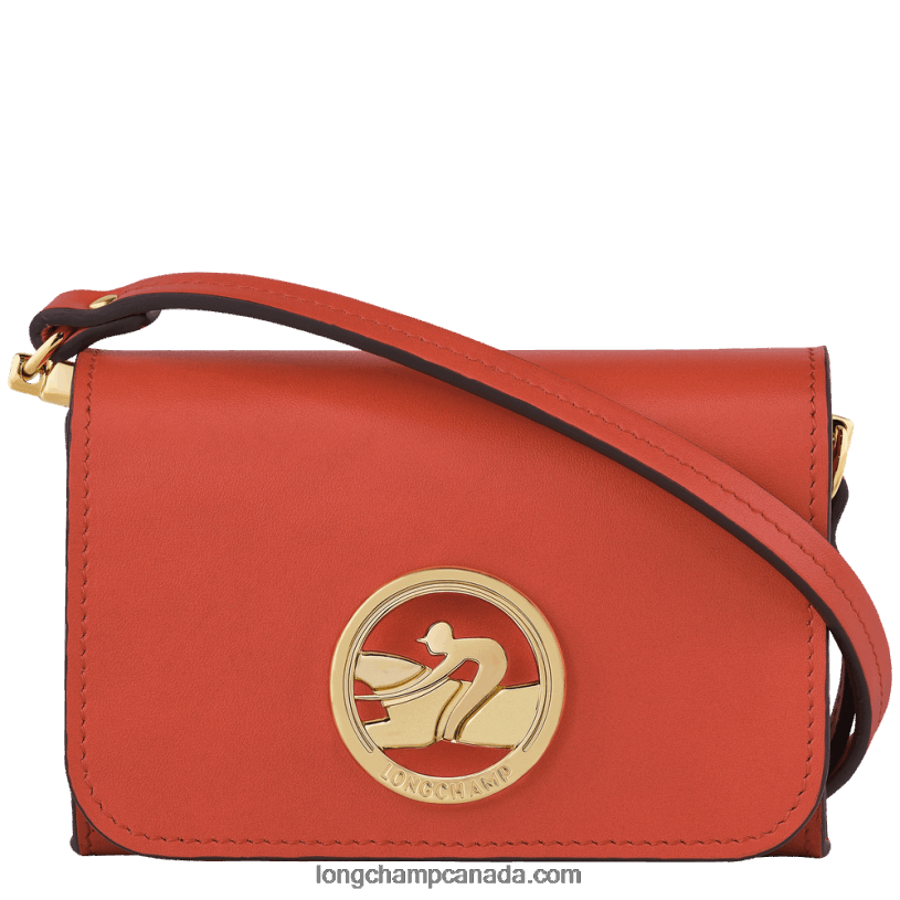 Longchamp Box Trot Coin purse with shoulder strap VJ2H4517 Orange