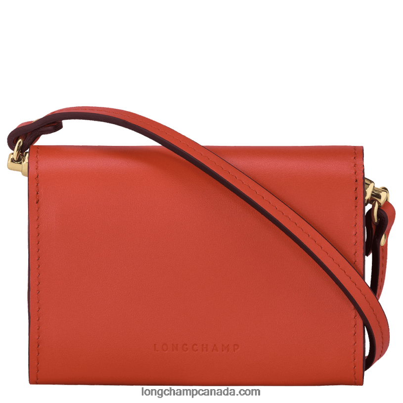 Longchamp Box Trot Coin purse with shoulder strap VJ2H4517 Orange