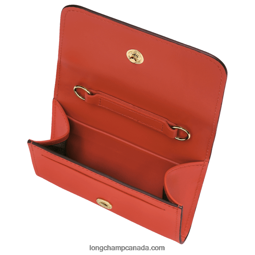 Longchamp Box Trot Coin purse with shoulder strap VJ2H4517 Orange