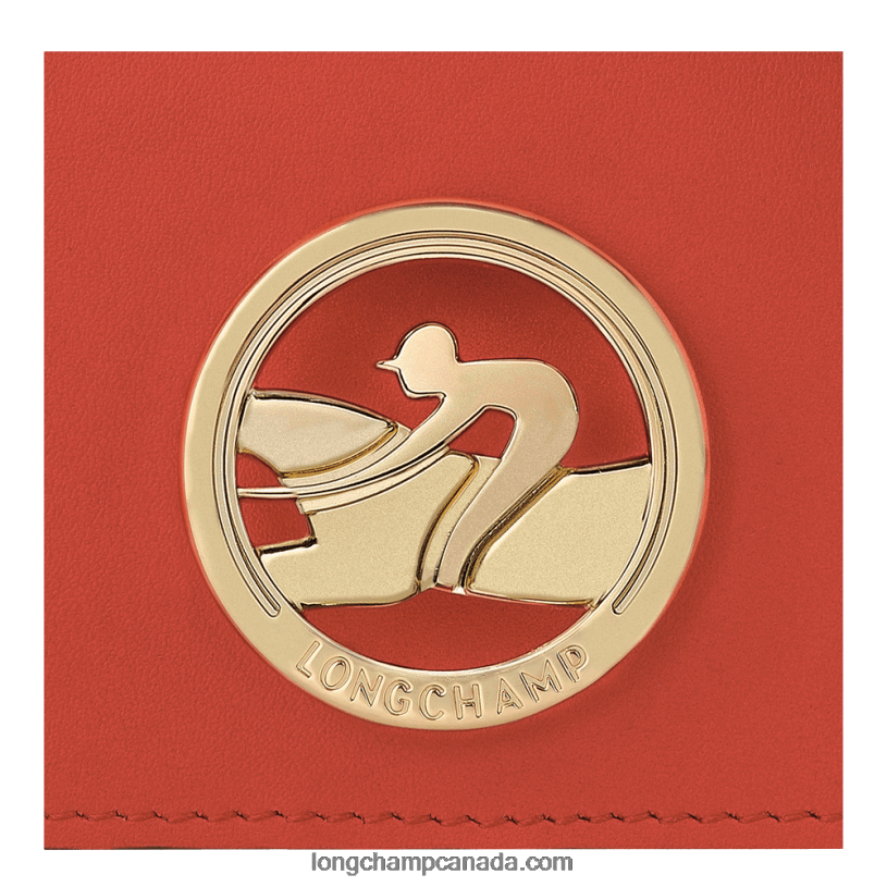 Longchamp Box Trot Coin purse with shoulder strap VJ2H4517 Orange