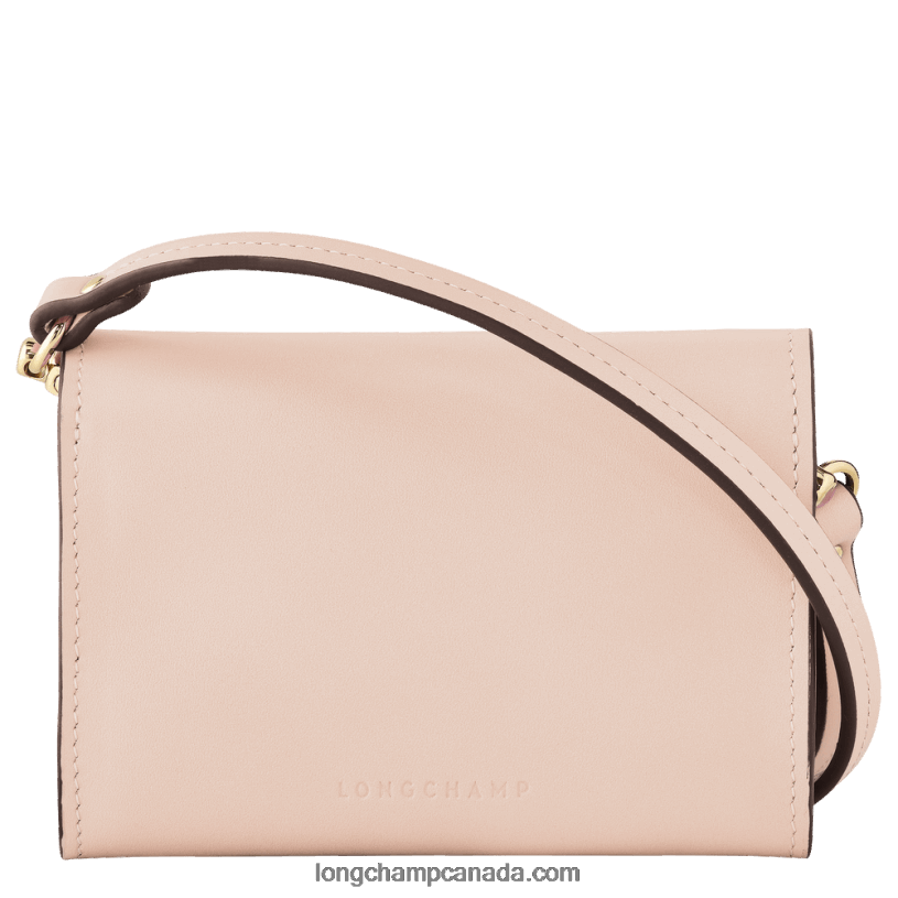 Longchamp Box Trot Coin purse with shoulder strap VJ2H4519 Pale Pink