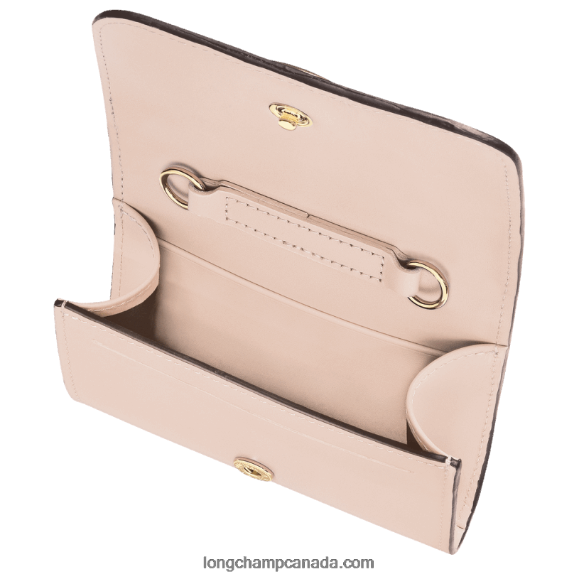 Longchamp Box Trot Coin purse with shoulder strap VJ2H4519 Pale Pink