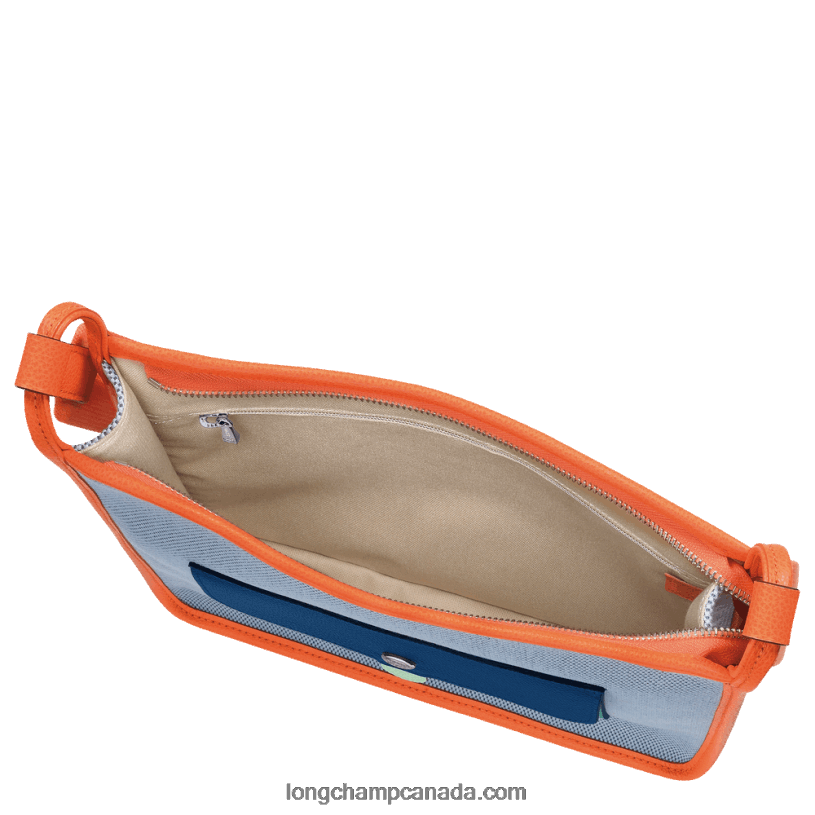 Longchamp Le Foulonne Zipped crossbody bag L VJ2H4260 Blue/Orange